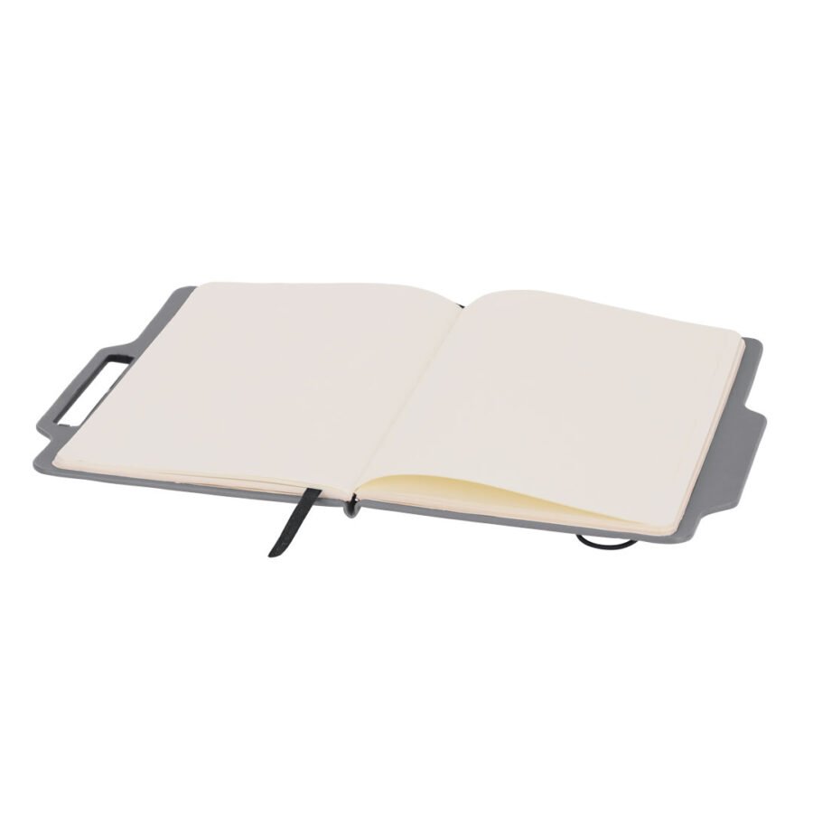Inside of notebook notebook with smartphone holder