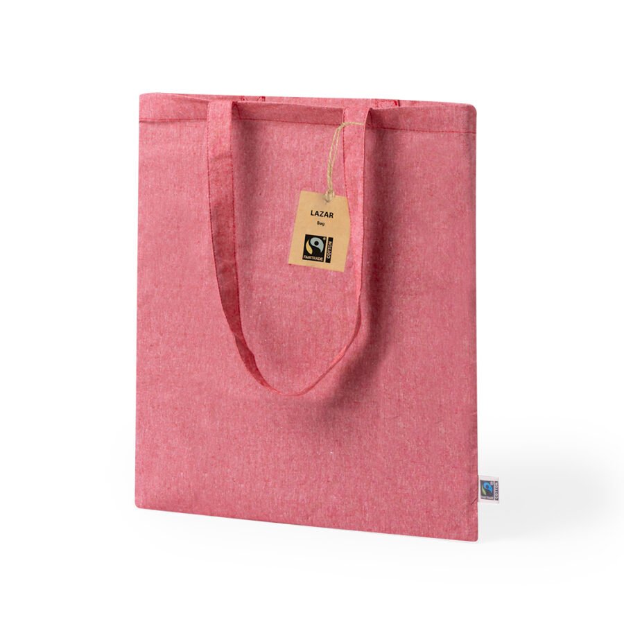 Pink cotton bag side view