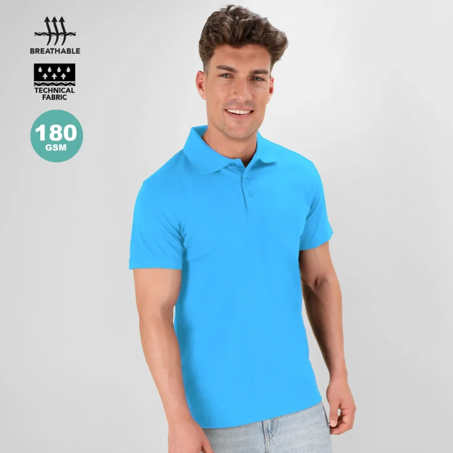 polo t-shirt blue customize with your brand logo in dubai
