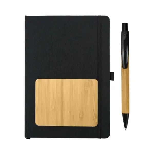 duo bamboo notebook pen gift set